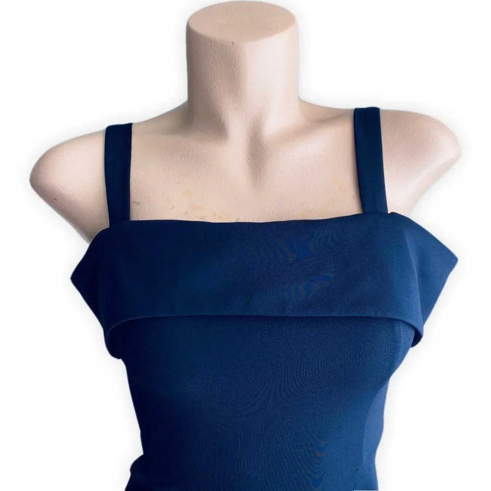 Le Château Navy Off Shoulder Cocktail Dress | Bodycon Midi | Size S - Picture 2 of 10